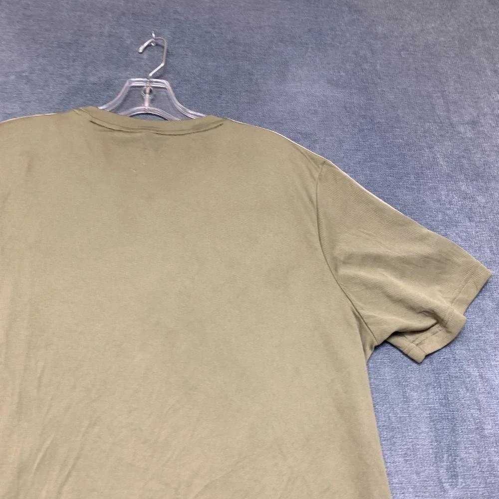 Adidas Acronym T-Shirt Mens Large Olive Green 3 Stripes Logo Casual Outdoor Tee